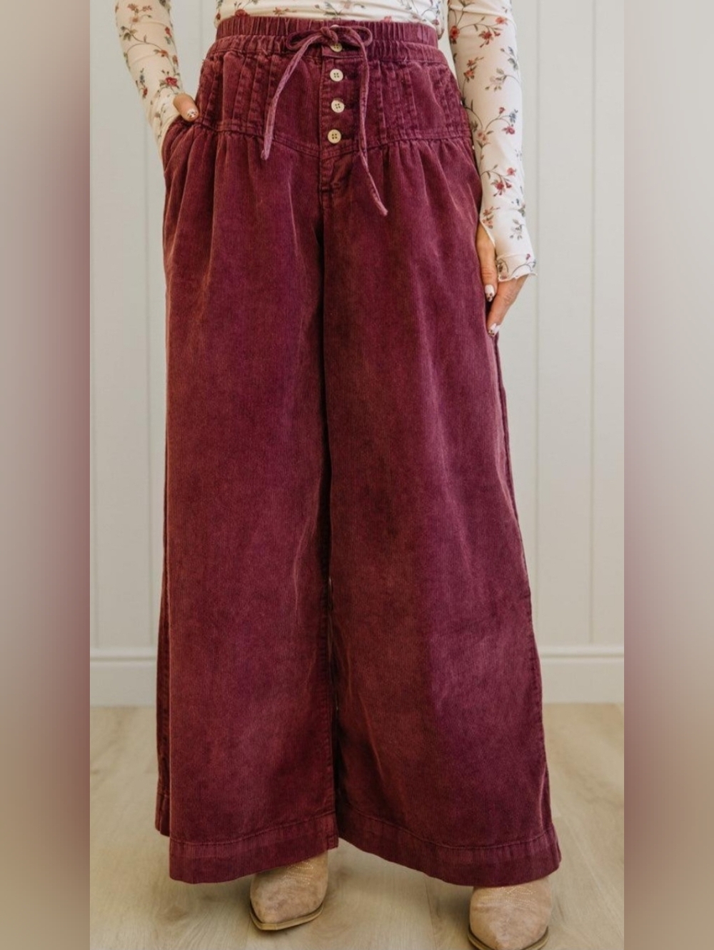 Betty Buttoned Corduroy Pants
